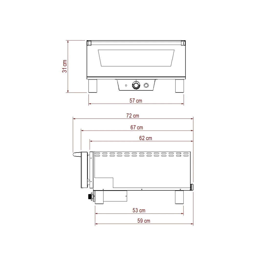 Effeuno N5 pizzaovn Ø42cm 500°C med sten