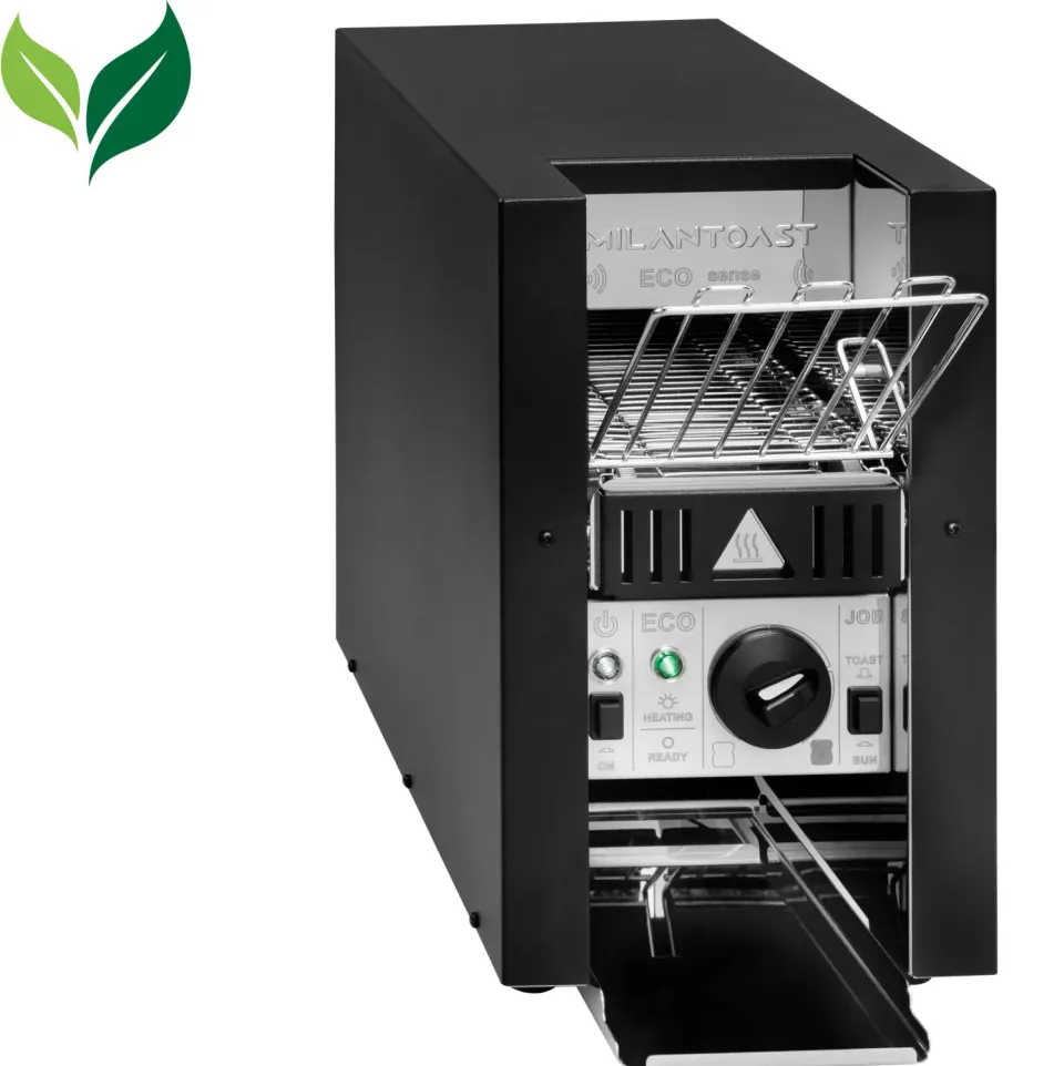 Milan Toast ECO Sense båndtoaster 1 skive sort energibesparende