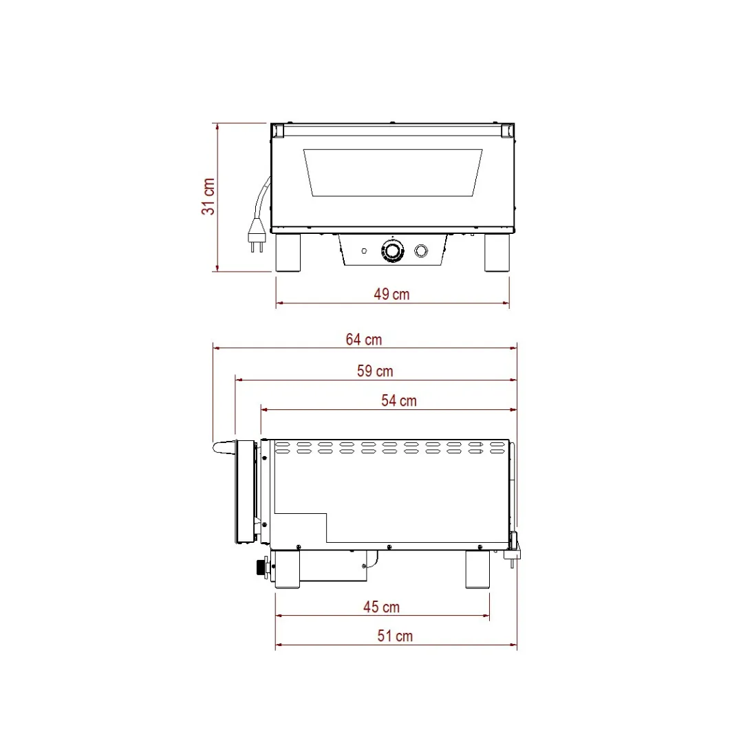 Effeuno N4 pizzaovn Ø42cm 500°C med sten