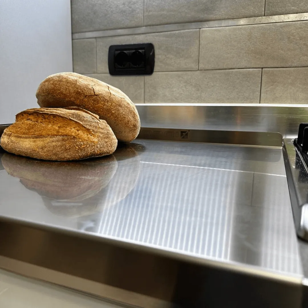 Effeuno bagerbord rustfrit stål med dobbelt fals